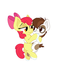 Size: 4331x5006 | Tagged: safe, anonymous artist, apple bloom, pipsqueak, earth pony, pony, absurd resolution, colt, cuddling, female, fetish, filly, foal, hoof fetish, hoof polish, hoof sucking, hug, male, nail polish, pipbloom, shipping, simple background, straight, transparent background