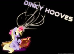 Size: 1440x1050 | Tagged: safe, artist:tankariffick, dinky hooves, book, magic, older, wallpaper