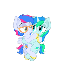 Size: 4331x5006 | Tagged: safe, anonymous artist, oc, oc only, oc:azure lightning, oc:cyan lightning, absurd resolution, colt, cuddling, cyancest, female, fetish, filly, foal, glasses, hoof fetish, hoof polish, hoof sucking, hug, incest, male, nail polish, shipping, simple background, straight, transparent background