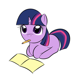 Size: 800x800 | Tagged: safe, artist:kloudmutt, twilight sparkle, pony, unicorn, book, female, filly, horn, mare