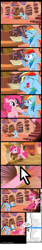 Size: 2600x15500 | Tagged: safe, artist:tamalesyatole, derpibooru import, gummy, pinkie pie, rainbow dash, earth pony, pegasus, pony, book, comic, cursor, female, fourth wall, golden oaks library, i have no mouth and i must scream, mare, night, reading, speech bubble