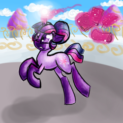 Size: 600x600 | Tagged: safe, artist:sallindaemon, twilight sparkle, book, magic, paper, propheverse, solo