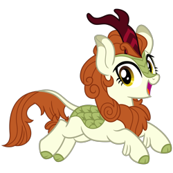Size: 3200x3200 | Tagged: safe, artist:cheezedoodle96, autumn blaze, kirin, sounds of silence, .svg available, female, happy, jumping, looking at you, open mouth, simple background, smiling, svg, transparent background, vector