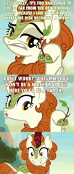 Size: 1079x2514 | Tagged: safe, edit, edited screencap, screencap, autumn blaze, kirin, sounds of silence, :d, autumn blaze's puppet, comic, cute, funny, grimace, joke, pun, screencap comic, ventriloquism