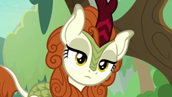 Size: 1280x720 | Tagged: safe, screencap, autumn blaze, kirin, sounds of silence, awwtumn blaze, cute, head tilt, lidded eyes, solo