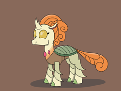 Size: 2000x1500 | Tagged: safe, anonymous artist, autumn blaze, changedling, changeling, sounds of silence, changedlingified, changelingified, female, smiling, solo, species swap