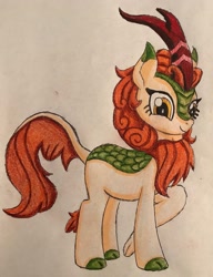 Size: 2288x2982 | Tagged: safe, artist:bozzerkazooers, autumn blaze, kirin, solo, traditional art