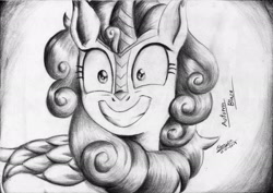 Size: 2339x1654 | Tagged: safe, artist:3500joel, autumn blaze, sounds of silence, faic, monochrome, solo, traditional art