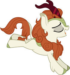 Size: 10848x11569 | Tagged: safe, artist:illumnious, autumn blaze, kirin, sounds of silence, absurd resolution, cute, eyes closed, female, prancing, simple background, smiling, solo, transparent background, vector