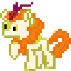 Size: 256x256 | Tagged: safe, artist:joeydr, derpibooru exclusive, autumn blaze, kirin, sounds of silence, female, pixel art, raised hoof, simple background, solo, transparent background