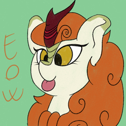 Size: 750x750 | Tagged: safe, artist:eow, derpibooru exclusive, autumn blaze, kirin, sounds of silence, spoiler:s08, awwtumn blaze, cute, silly, tongue out