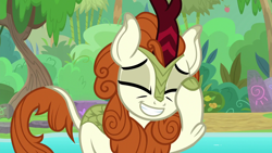 Size: 1280x720 | Tagged: safe, screencap, autumn blaze, kirin, sounds of silence, spoiler:s08, solo