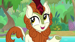 Size: 1280x720 | Tagged: safe, screencap, autumn blaze, kirin, sounds of silence, cloven hooves, female, solo