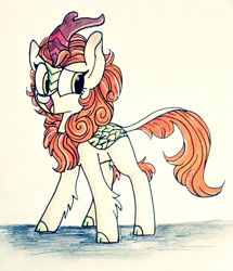 Size: 2995x3476 | Tagged: safe, artist:rozzyisdizzy, autumn blaze, kirin, sounds of silence, cute, female, smiling, solo, traditional art