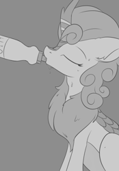 Size: 946x1356 | Tagged: safe, artist:dusthiel, autumn blaze, kirin, sounds of silence, awwtumn blaze, bottle, cute, drink, drinking, eyes closed, female, misleading thumbnail, quadrupedal, solo, sweat