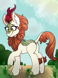 Size: 750x1000 | Tagged: safe, artist:vale-bandicoot96, autumn blaze, kirin, sounds of silence, female, looking down, solo