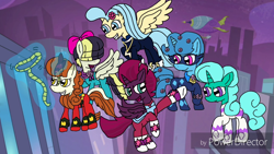 Size: 1280x720 | Tagged: safe, artist:徐詩珮, autumn blaze, fili-second, glitter drops, masked matter-horn, mistress marevelous, princess skystar, radiance, saddle rager, songbird serenade, spring rain, tempest shadow, zapp, alicorn, hippogriff, kirin, pegasus, pony, unicorn, my little pony: the movie, sounds of silence, alicornified, alternate mane six, female, glittershadow, lesbian, magic, polyamory, power ponies, race swap, shipping, springdrops, springshadow, springshadowdrops, tempesticorn