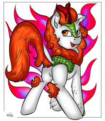 Size: 1280x1480 | Tagged: safe, artist:elbenjaftw, autumn blaze, kirin, sounds of silence, autumn, plot, solo