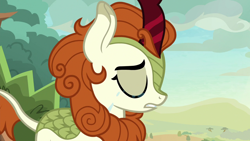 Size: 1280x720 | Tagged: safe, screencap, autumn blaze, kirin, sounds of silence, spoiler:s08, crying, solo