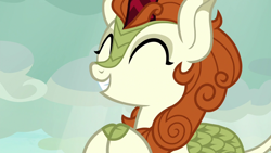 Size: 1280x720 | Tagged: safe, screencap, autumn blaze, kirin, sounds of silence, awwtumn blaze, cute, happy, smiling, solo