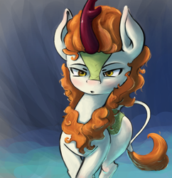 Size: 3038x3133 | Tagged: safe, artist:cookiedesu, autumn blaze, kirin, awwtumn blaze, cute, solo, stare