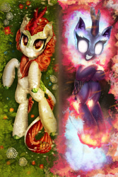 Size: 2400x3600 | Tagged: safe, artist:ruhisu, autumn blaze, kirin, nirik, absurd resolution, body pillow, body pillow design, fire, smiling