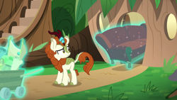 Size: 1280x720 | Tagged: safe, screencap, autumn blaze, kirin, sounds of silence, spoiler:s08, sofa