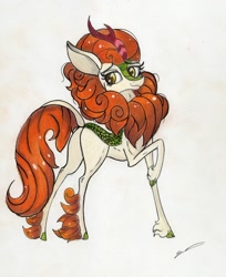 Size: 1280x1565 | Tagged: safe, artist:luxiwind, autumn blaze, kirin, cute, female, high res, smiling, solo, traditional art