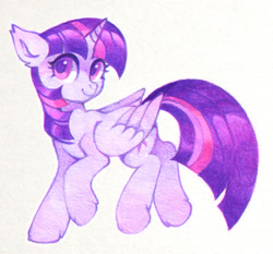 Size: 1280x1193 | Tagged: safe, artist:lispp, twilight sparkle, twilight sparkle (alicorn), alicorn, pony, colored pencil drawing, female, mare, marker drawing, simple background, solo, traditional art, white background