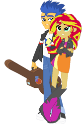 Size: 428x632 | Tagged: safe, artist:regal-and-friends, flash sentry, sunset shimmer, equestria girls, female, flashimmer, male, shipping, straight