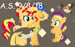 Size: 776x488 | Tagged: safe, artist:xxyaymlprocksxx, flash sentry, sunset shimmer, oc, family, female, flashimmer, male, offspring, parent:flash sentry, parent:sunset shimmer, parents:flashimmer, shipping, straight