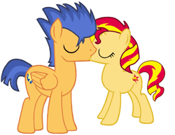 Size: 3848x2968 | Tagged: safe, artist:3d4d, flash sentry, sunset shimmer, base used, female, flashimmer, kissing, male, shipping, straight