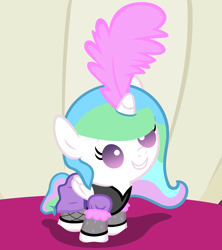 Size: 3200x3600 | Tagged: safe, artist:beavernator, princess celestia, alicorn, pony, cewestia, clothes, cute, dress, feather, saloon dress, smiling, solo, vector, younger