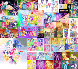 Size: 1024x914 | Tagged: safe, artist:rainbowdashed344, applejack, fluttershy, pinkie pie, princess celestia, princess luna, rainbow dash, rarity, twilight sparkle, twilight sparkle (alicorn), collage, crystallized, elements of harmony, filly, humanized, mane six, princess