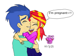 Size: 1024x787 | Tagged: safe, artist:resotii, flash sentry, sunset shimmer, equestria girls, female, flashimmer, male, shipping, straight