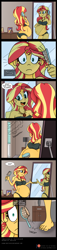 Size: 2292x10038 | Tagged: safe, artist:niban-destikim, artist:pacificside18, flash sentry, sunset shimmer, comic:inner thoughts, equestria girls, bedroom, belly, belly button, big belly, big mistake, brush, clothes, comic, comic page, confused, dresser, dropping, female, flashimmer, frame, frightened, geode, geode of empathy, hairbrush, jewelry, lamp, looking back, looking over shoulder, magical geodes, male, mirror, necklace, nightstand, picture frame, pregnant, prologue, shipping, shower, smiling, startled, straight, sunset preggers, wide eyes