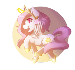 Size: 900x847 | Tagged: safe, artist:mylittlesheepy, princess celestia, alicorn, pony, cewestia, cute, filly, glowing horn, happy, light, magic, open mouth, prancing, shiny, simple background, smiling, solo, transparent background, trotting