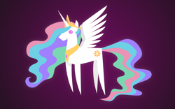 Size: 1280x800 | Tagged: safe, artist:ponypharmacist, princess celestia, alicorn, pony, female, horn, mare, multicolored mane, pointy ponies, solo, white coat