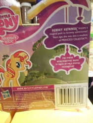 Size: 525x700 | Tagged: safe, princess celestia, sunset shimmer, pony, unicorn, brushable, hilarious in hindsight, irl, official, photo, solo, text, toy