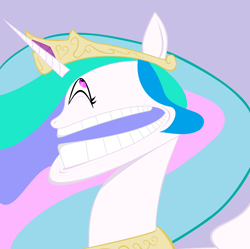 Size: 1740x1736 | Tagged: safe, artist:murdareik, princess celestia, alicorn, pony, trollestia, trollface, wat