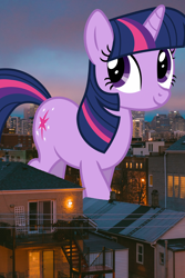 Size: 2400x3600 | Tagged: safe, artist:90sigma, artist:jerryakiraclassics19, twilight sparkle, unicorn twilight, pony, unicorn, chicago, female, giant pony, giantess, highrise ponies, irl, macro, mare, photo, ponies in real life, walking