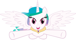 Size: 1190x622 | Tagged: safe, artist:tijimjoy, princess celestia, alicorn, pony, hug, incoming hug, solo