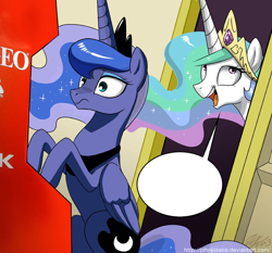 Size: 750x700 | Tagged: safe, artist:johnjoseco, princess celestia, princess luna, alicorn, pony, exploitable, exploitable meme, gamer luna, meme, neo geo, neo geo celestia, template