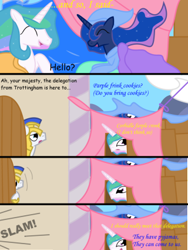 Size: 320x425 | Tagged: safe, princess celestia, princess luna, alicorn, pony, comic, crown, female, horn, jewelry, mare, regalia, royal guard, siblings, sisters