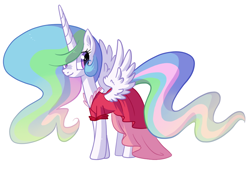 Size: 908x615 | Tagged: safe, artist:reuniclus, princess celestia, alicorn, pony, clothes, dress, solo