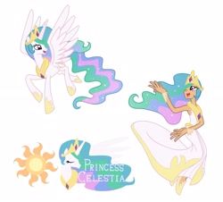 Size: 2500x2263 | Tagged: safe, artist:trinityinyang, edit, princess celestia, duality, humanized, self ponidox, skinny