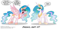 Size: 1200x594 | Tagged: safe, artist:niban-destikim, princess celestia, alicorn, pony, .mov, female, horn, mare, solo