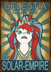 Size: 856x1200 | Tagged: safe, artist:php94, princess celestia, alicorn, pony, poster, propaganda, solar empire, solo