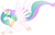 Size: 1429x907 | Tagged: safe, princess celestia, alicorn, pony, female, horn, mare, multicolored mane, preglestia, pregnant, pregnant edit, solo, white coat