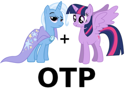 Size: 1488x1064 | Tagged: safe, artist:yaaaco, derpibooru import, edit, trixie, twilight sparkle, twilight sparkle (alicorn), alicorn, pony, female, lesbian, meme, otp, shipping, twixie